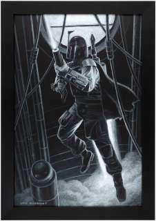 "STAR WARS" BOBA FETT FRAMED ORIGINAL ART BY GREG HILDEBRANDT. | Hake’s