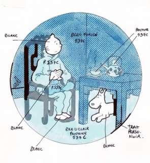 Tintin - Studios Hergé - Dessin Ã  l’encre de chine avec son calque - (1990) | Catawiki