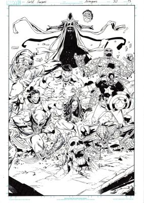 AVENGERS SPLASH PAGE KANG, MARVEL ZOMBIES WOLVERINE SPIDER-MAN HULK - ISSUE 30 | Comix Art Studio