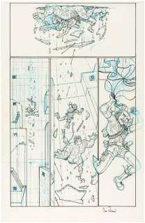 "THE MANHATTAN PROJECTS" #18 COMIC PAGE ORIGINAL ART BY NICK PITARRA.