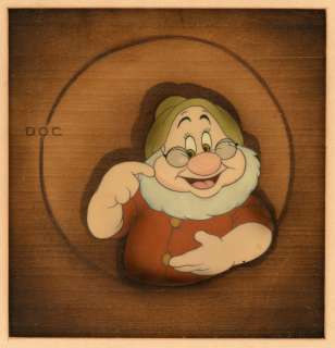 SNOW WHITE AND THE SEVEN DWARFS FRAMED COURVOISIER PRODUCTION CEL SETUP FEATURING DOC. | Hake’s