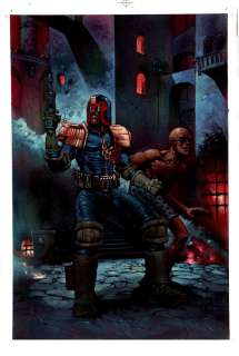 Carl Critchlow - Batman / judge dredd: the ultimate riddle #1 p 16 splash  painted art (1995)