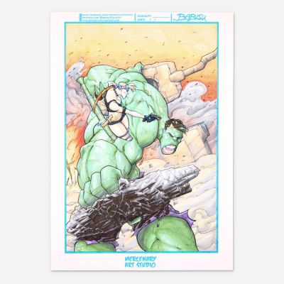 Lot 384 - Babisu Kourtis, Tank Girl vs. The Hulk Original Art Illustration (2012) | Landry Pop Auctions