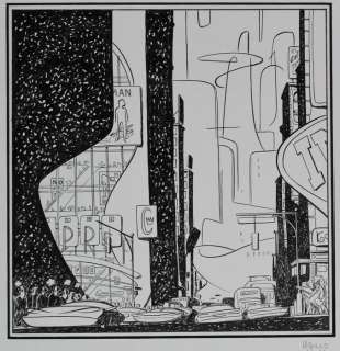 Hanco Kolk - Originele tekening - Stadsgezicht van Meccano - Illustration pour le Guide approximatif - (2007) | Catawiki