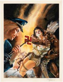 PENTHOUSE COMIX #3 COVER PRELIMINARY ORIGINAL ART BY RAY LAGO.