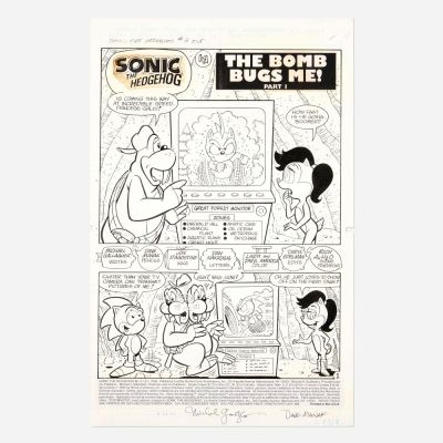 Lot 329 - Dave Manak and Jon D’Agostino, Sonic the Hedgehog #3 Story Page 1 Original Art (Archie Comics, 1993) | Landry Pop Auctions