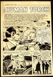 4005: DICK AYERS. HUMAN TORCH SPLASH PAGE. | Weiss Auctions