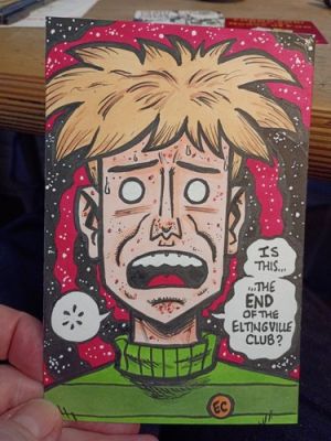 Evan Dorkin Original ELTINGVILLE CLUB Art Jerry Stokes Color 4 x 6 Sketch Card