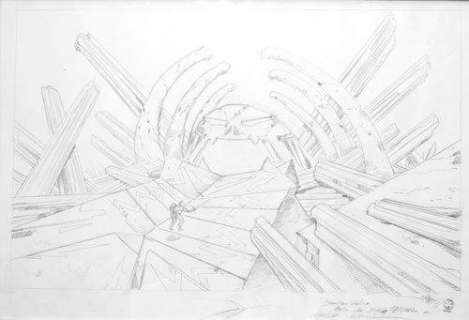 Druillet | L’ANTRE DU DRAGON Dessin au crayon réalisé pour un cd rom, signé | Cornette de St Cyr