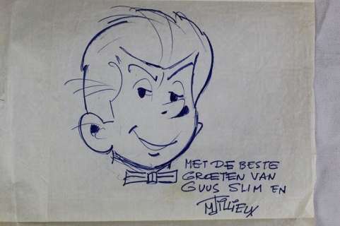 Tillieux, Maurice - Originele tekening op los blad - Guus Slim / Gil Jourdan - (1975) | Catawiki