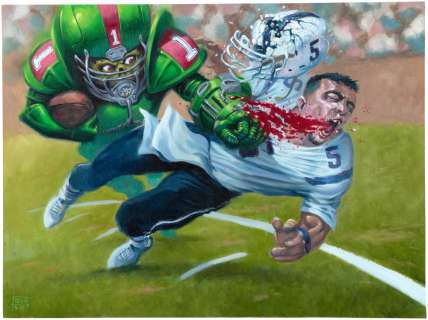 MARS ATTACKS OCCUPATION - BLOOD BOWL TOPPS TRADING CARD (2015) ORIGINAL ART BY RALPH HORSLEY. | Hake’s