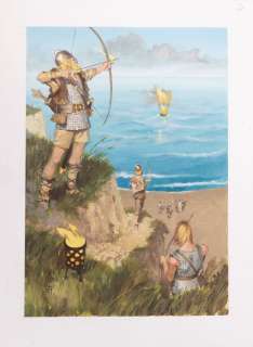 Jean Léon Huens... | Jean Léon HUENS (1921-1982) Archers vikings. Gouache... | Drouot Estimations