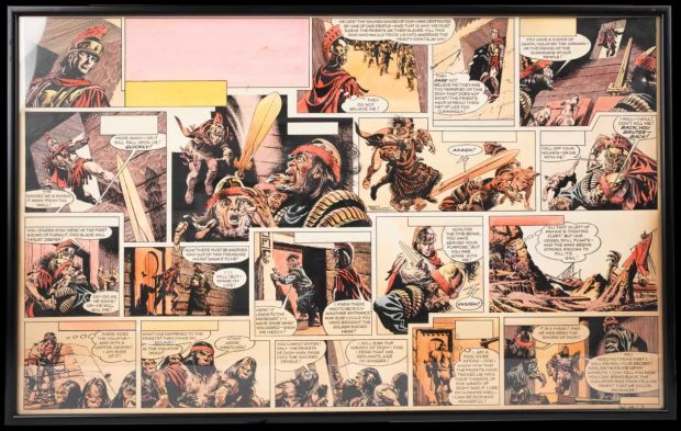Lot 346 - Frank Bellamy Eagle Magazine Vol 14 #7 "Heros The Spartan: Episode 17" Two Page Original Art (Longac | Stanley Gibbons Baldwin’s