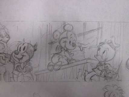 Mickey WALT DISNEY - Claude MARIN  Dessin Original ( x4 ) - Crayonnés Préparatoires de la BD les bébés Disney | Catawiki