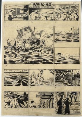 Robba | Planche Originale Une Aventure d’Yvon et Toni : Wang-Ho 1942 | 2DGalleries