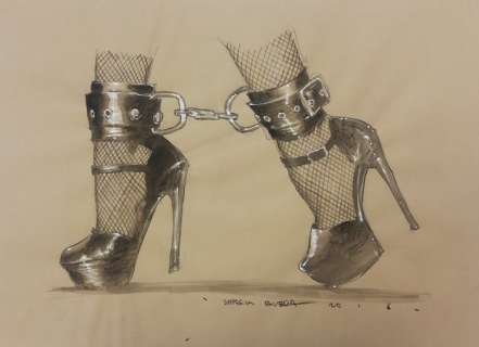 Sergio Bleda Original Painting - Ankle Cuffs - Hand Signed  - Art original - (2016) | Catawiki