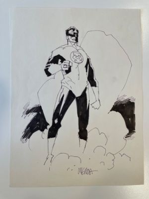 Mike Mignola, Original Art: "Green Lantern." 12in x 9in.