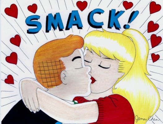 BETTY AND ARCHIE KISS POP ART FINE ART ORIGINAL COMIC ART COLOR SKETCH | eBay US (Buy It Now)