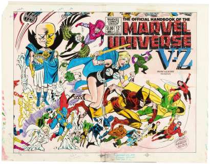 THE OFFICIAL HANDBOOK OF THE MARVEL UNIVERSE (V-Z) #12 COLOR GUIDES LOT (ANDY YANCHUS COLORIST). | Hake’s