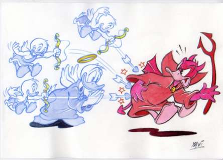 Short Disney films "Better Self" - Original drawing - Angels and Demons 5 - (2018) | Catawiki