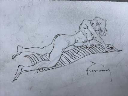 Hermann - Dessin original (projet) pour un ex-libris - Femme nue | Catawiki