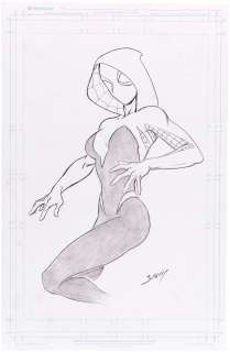 SPIDER-GWEN UNUSED COVER ORIGINAL ART PENCILS BY MARK BAGLEY. | Hake’s