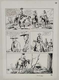 Pasquale Del Vecchio (1965), Tex Willer, Planche Originale En Italien, Encre de Chine Sur Papier, Signée En Bas À Droite, Dim. 42 X 29,5 Cm. |  | misc / divers