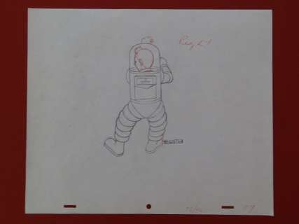 Tintin - Croquis préparatoire pour film d animation - On a marché sur la lune (années 60) | Catawiki