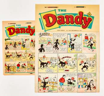 Dandy/Korky the Cat original front cover artwork (1961) by Bill… | Comic Book Auctions ltd