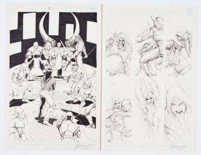 Chains of Chaos (1997) one original artwork and one sketch page both… | Comic Book Auctions ltd