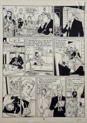 Berthet, Philippe (Né En 1956) | Lot 74 : Le privé d’Hollywood, Tome 2, Amerikka, planche 17. | Millon
