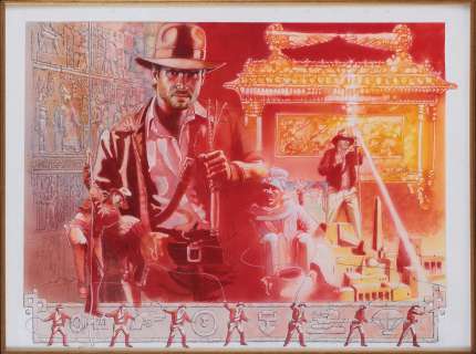 Raiders of the Lost Ark final artwork for the cover of 1982 Atari video game box by James Kelly. | Profiles in History