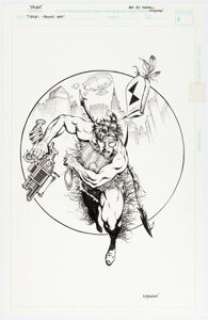 Rafael Kayanan - Turok Promotional Illustration Original Art (Acclaim/Valiant, c. 1996). An exciting piece -