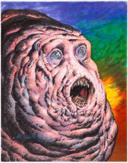 Bernie Wrightson - Pink Monster Illustration Original Art (undated). A disturbing image of a rotund - | Heritage