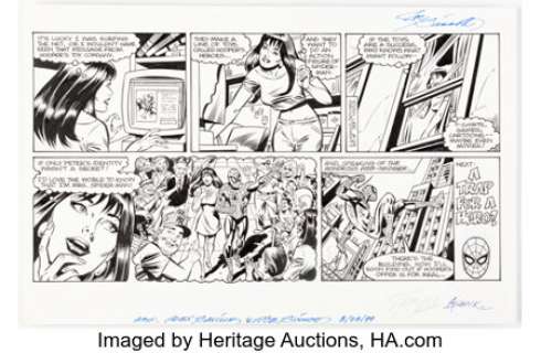 Saviuk, Alex | Alex Saviuk and Joe Sinnott Amazing Spider-Man Sunday Comic Strip dated 8-29-99 (King Features Syndicate, 1999).... | Heritage
