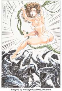 Durham, Robert - Rob Durham Cavewoman: Uncovered Meriem Pin-Up Illustration Original Art (Amryl Entertainment/Black Canvas Studios,...