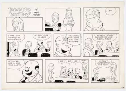Walker, Mort | Mort Walker Beetle Bailey Sunday Comic Strip Original Art dated 9-14-80 (King Features Syndicate, 1980).... | Heritage