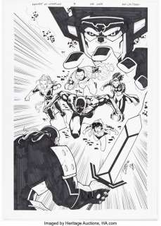 Marvel Artist - Robert Poggi [Ron Lim printed blue lines] Contest of Champions #7 Variant Cover Original Art (Marvel, 2016)....