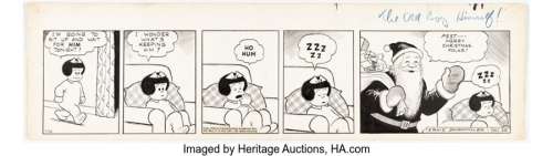 Bushmiller, Ernie - Ernie Bushmiller Nancy Daily Christmas Comic Strip Original Art dated 12-25-41 (United Features Syndicate, 1941)....