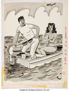 Wenzel, Bill - Bill Wenzel Joker February-1957 Illustration Original Art (Humorama, 1957)....