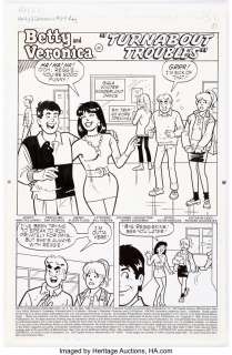DeCarlo, Dan - Dan DeCarlo and Alison Flood Betty and Veronica #63 Complete 5-Page Story "Turnabout Troubles" Original Art (Archi... (Total: 5 Original Art)
