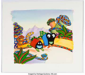 Woodring, Jim | Jim Woodring Pupshaw and Pushpaw Hardcover Story Page 1 Illustration Original Art (Presspop, 2004). ... | Heritage