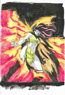 George Kambadais - Firehair (Phoenix) Marvel SNAP Mixed Media Art