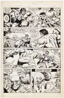 Lieber, Larry | Larry Lieber and "Abel Brigade" - Unpublished Hulk Story Page Original Art Group of 5 (c. 1980s).... (Total: 5 Original Art) | Heritage