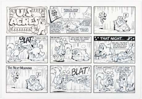 Davis, Jim | Jim Davis U.S. Acres Sunday Comic Strip Original Art dated 5-4-86 (United Feature Syndicate, 1986).... | Heritage