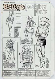 Decarlo, Dan | Dan DeCarlo Betty and Me #127 "Betty’s Fashion Flair" Pin-Up Illustration Original Art (Archie, 1982).... | Heritage