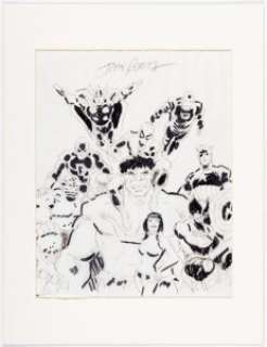 John Romita Sr. | Overstreet Price Guide #41 Cover Preliminary Sketch Original Art (Gemstone, 2011). | Heritage