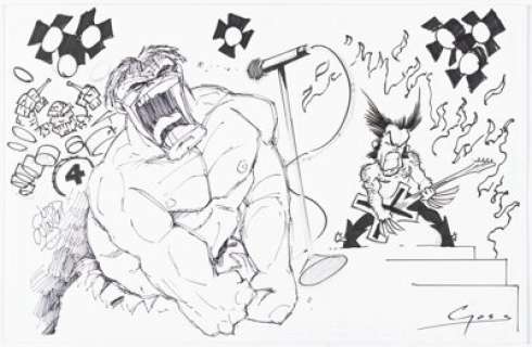 Judd Winick and Chris Gossett - Marvel Rock Band Specialty Illustration Original Art (undated).
