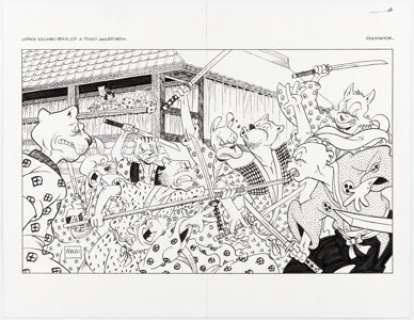 Stan Sakai Usagi Yojimbo Book 27: A Town Called Hell End Pages Original Art (Dark Horse, 2013). | Heritage