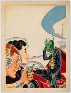 Edmund "Emsh" Emshwiller Science Fiction Quarterly February-1958 Cover Preliminary Original Art (Columbia Publications, 1958). | Heritage